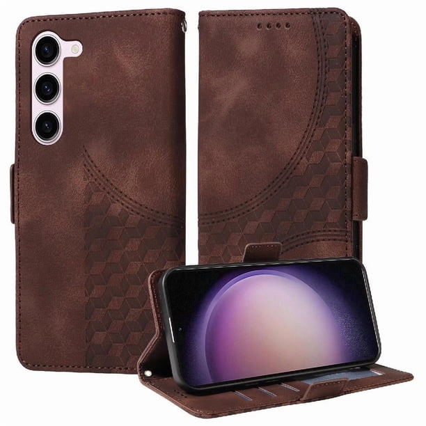 Carcasa FOXDOCK Samsung Galaxy S23 Plus de cuero PU, diseño acolchado clásico, protección contra caídas y rayones
