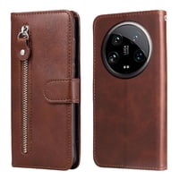 Gangxun - Funda Con Cremallera Para Xiaomi 14 Ultra 5G, Carcasa Cartera De Cuero Pu Con Soporte Y Tarjetero