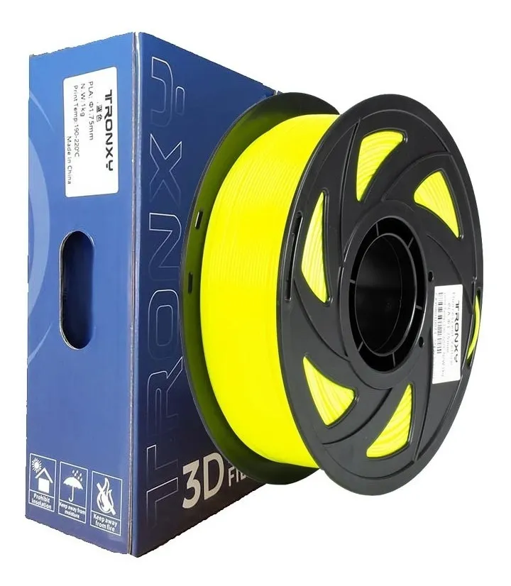 Tronxy - Filamento 3D Pla De 1.75Mm Y 1Kg Amarillo Fluorecente