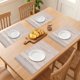thumbnail image 3 of Juego de 8 Manteles Individuales Tejidos para Decoración de Mesa de Comedor Interior Exterior Lavable Mantel de Cocina Limpiar Marrón 45*30cm, 3 of 6