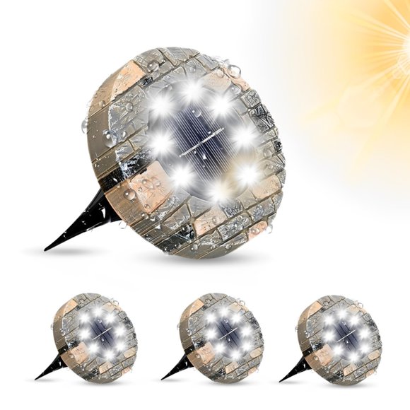 Luces solares de suelo Goodscious LED impermeables (paquete de 4)