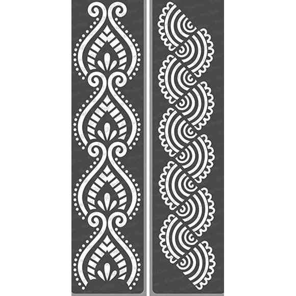 Plantillas reutilizables de borde CrafTreat 7,5 x 30,5 cm, 2 piezas
