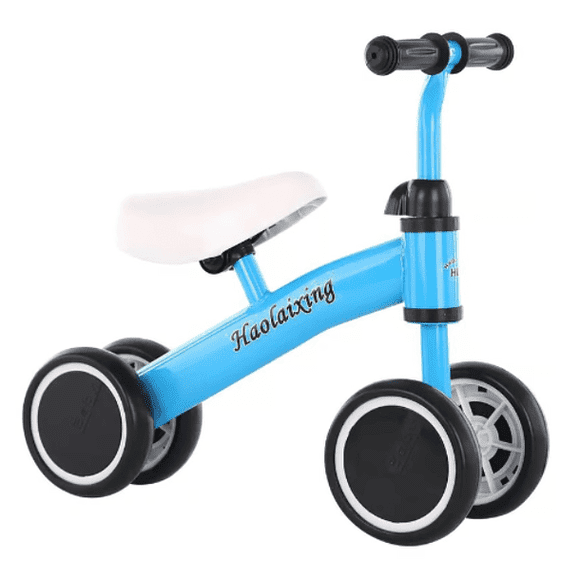 Bicicleta De Equilibrio Con 4 Ruedas, Juguete Para Caminar Para Niños, azul