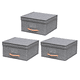 thumbnail image 1 of Pack 3 Cajas Organizadoras Belug Plegables Gris Poliester con Tapa 15L, 1 of 5