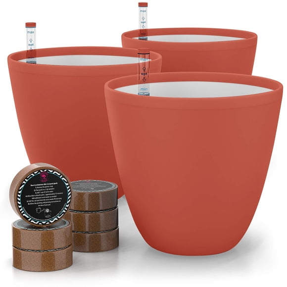 Macetas autorregables GARDENIX DECOR, paquete de 3 con indicador