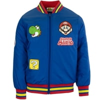 Chaqueta Bomber Nintendo Super Mario Para Niños Mario Blue Sz 7