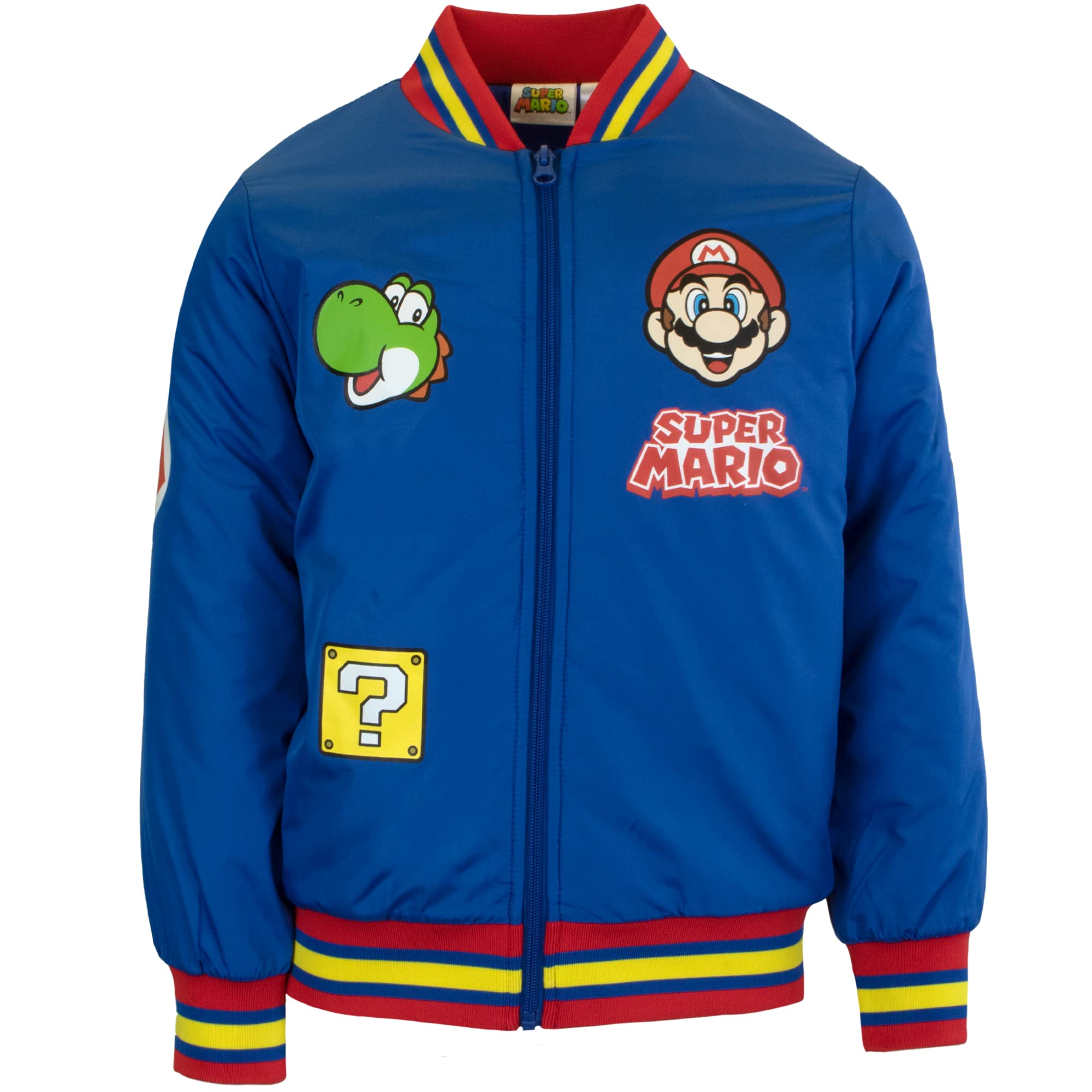 Chaqueta Bomber Nintendo Super Mario Para Niños Mario Blue Sz 7