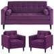 thumbnail image 1 of Living Retro Sofa 3 Cuerpos + 2 Sofá 1 Cuerpo Felpa Morado, 1 of 6