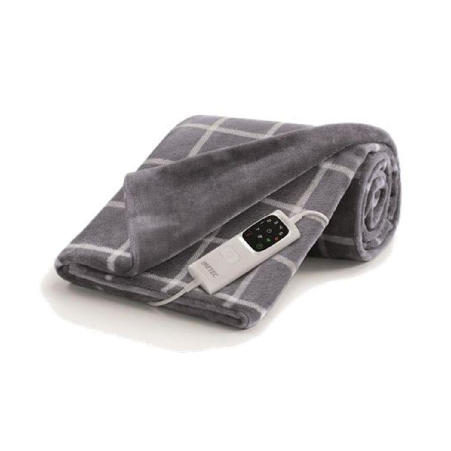 Scaldasonno - Manta Electrica Calentamiento Rapido 150x95cm 150w Gris Cuadrille