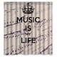 thumbnail image 1 of Cortina de ducha con diseño de notas musicales y ganchos, ideal para el baño, tamaño 66 x 72 pulgadas, 1 of 3