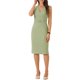 thumbnail image 1 of INSPIRE CHIC Vestido de Tubo para Mujer Regreso a Clases Atuendo de Maestra Sin Mangas Cuello en V Vestido de Trabajo con Cinturón Verde Claro XL, 1 of 6