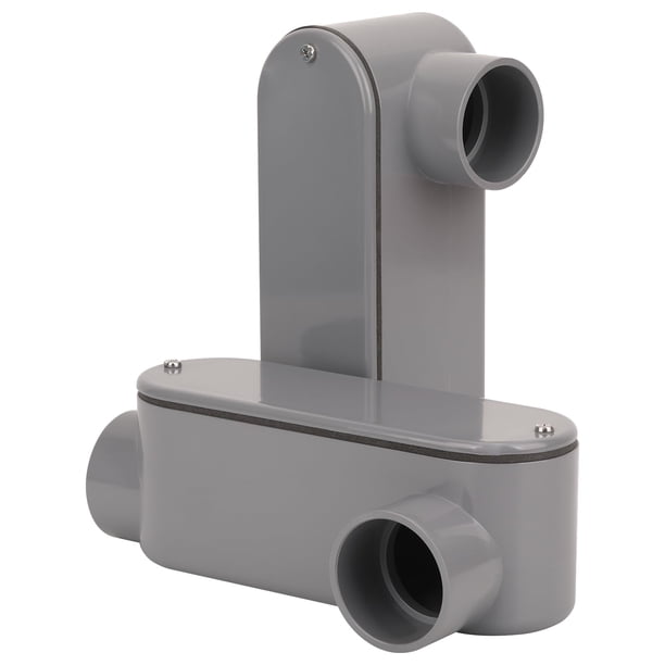Cuerpo de conduit CKVIHAV tipo LL de PVC rígido de 1.5 cm con tapa, gris, paquete de 2