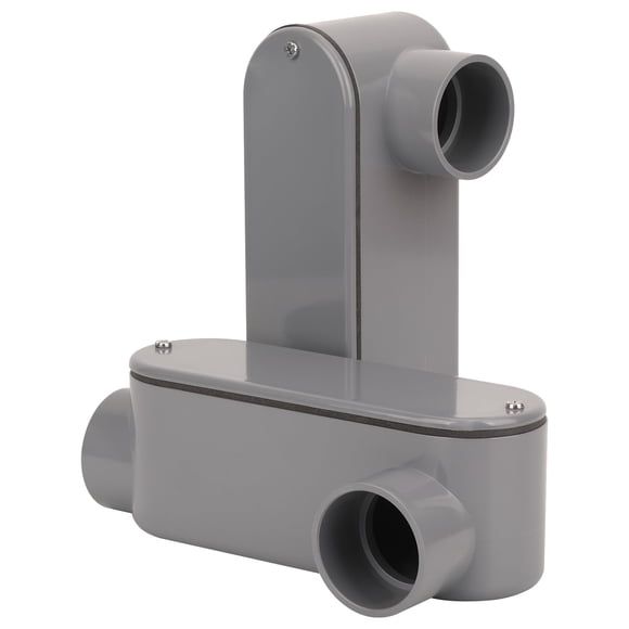 Cuerpo de conduit CKVIHAV tipo LL de PVC rígido de 1.5 cm con tapa, gris, paquete de 2