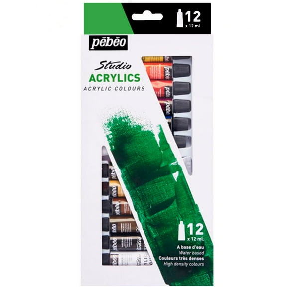 Acrílico Pebeo Studio Pack 12 Colores 12ml