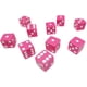 thumbnail image 1 of Juego de 10 dados de juego Hobby Monsters de 16 mm, rosas con pepitas blancas, 1 of 5