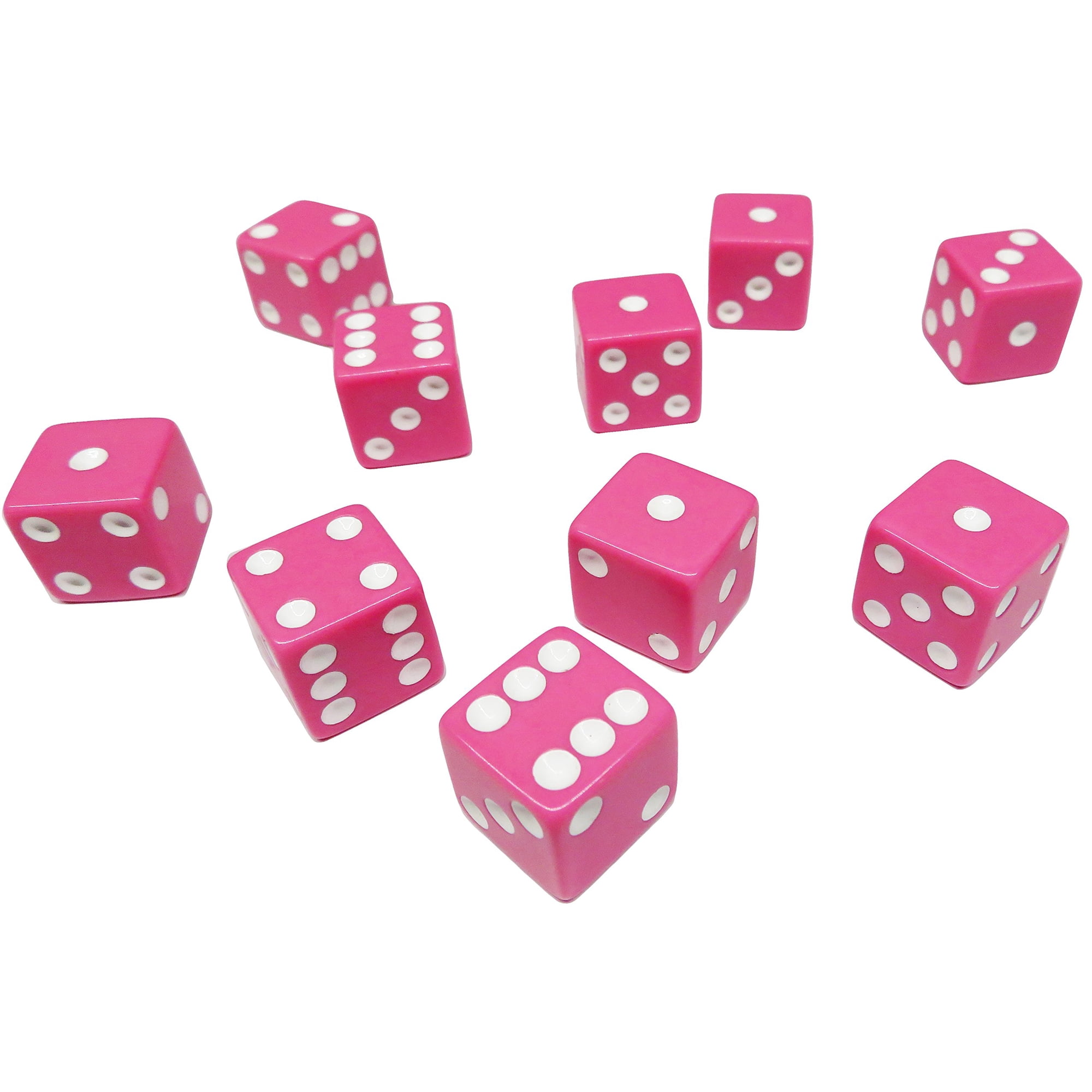 Juego De 10 Dados De Juego Hobby Monsters De 16 Mm, Rosas Con Pepitas Blancas