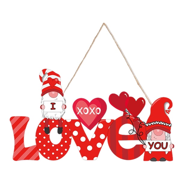 Letrero de San Valentín para puerta, diseño de corazón de San Valentín, para colgar en la pared, para mesa, ventana, puerta, decoración de pared