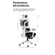 thumbnail image 5 of Silla Ergonómica Oficina Ejecutiva Reclinable Con Colgador Blanco Algodón, 5 of 8