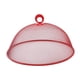 thumbnail image 1 of Cubierta de malla metálica para alimentos, cubierta de placa de pantalla de cúpula sólida, reutilizable, de 11.02 pulgadas, para refrigerios de fiesta Rojo, 1 of 5