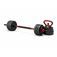 Centurfit - Set Mancuernas 40Kg Barra Kettlebell Ajustable 3En1 Armable 40Kg