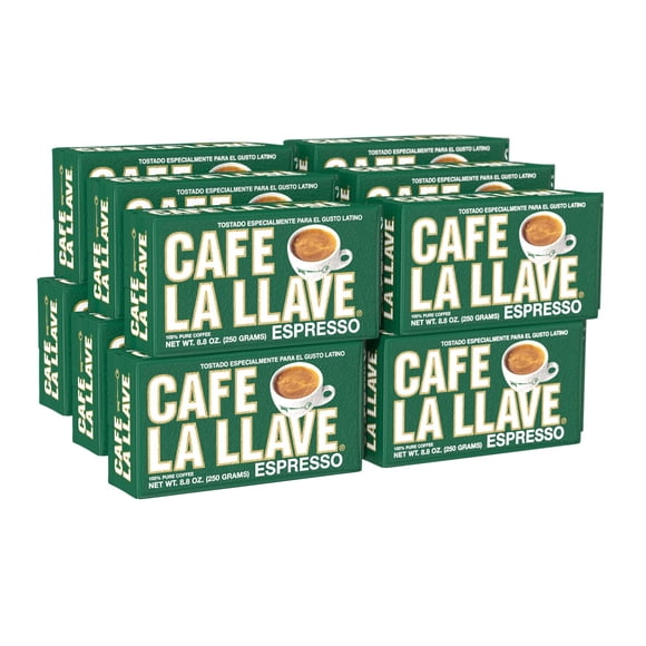 Café Café La Llave, café expreso molido, tostado oscuro, 250 ml x 12