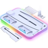 Estación De Enfriamiento Aaronmei Para Ps5 Con Ventilador Rgb Blanco