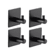 thumbnail image 1 of Pack 4 Ganchos Colgador Adhesivos Hogar Acero Inoxidable Negro, 1 of 3