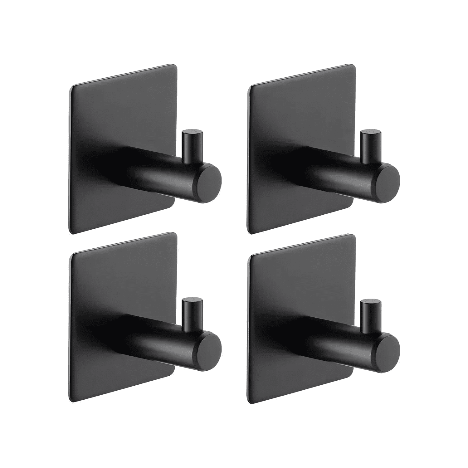 Importclick - Pack 4 Ganchos Colgador Adhesivos Hogar Acero Inoxidable Negro