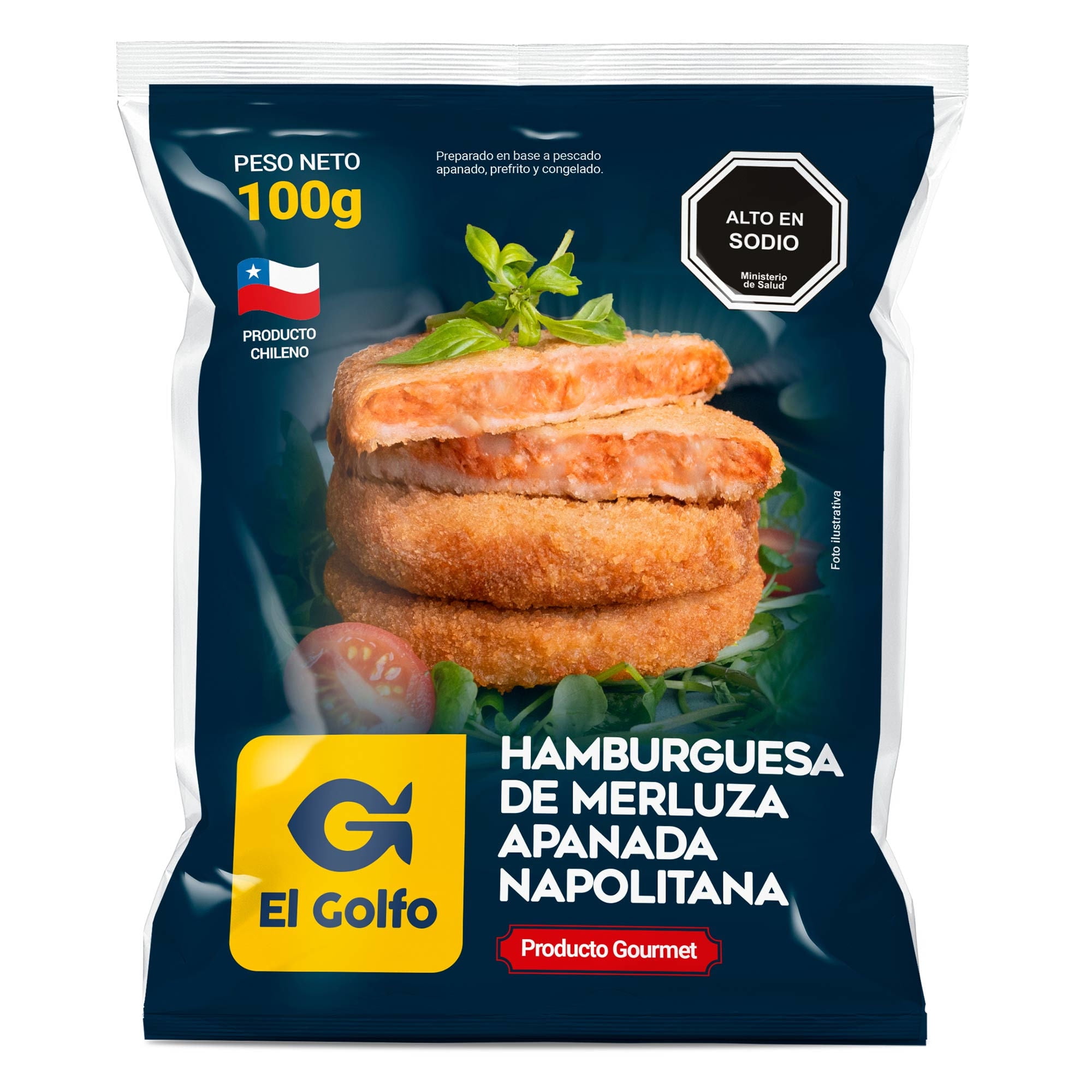 Hamburguesa De Merluza Napolitana Apanada 100 g El Golfo