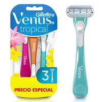 Máquina De Afeitar Para Mujer Gillette Tropical Con 3 Hojas 1 Un Venus