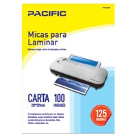 Pacific - 100 Laminas Micas Termolaminadora Carta 125 Micrones - Ps