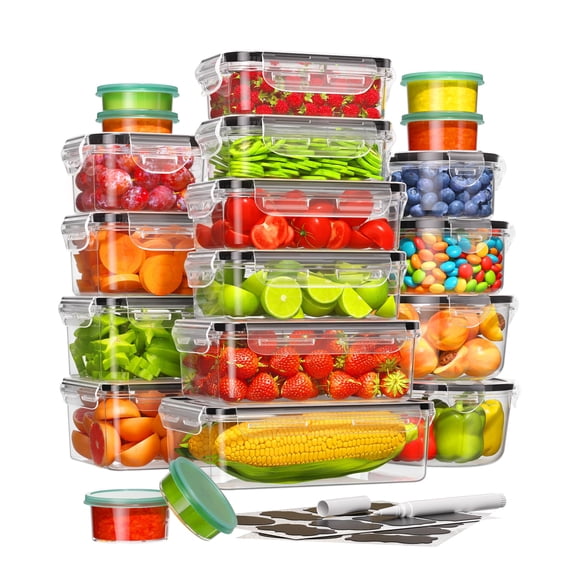 Contenedores de almacenamiento de alimentos Canfanni, 40 unidades, con tapas, sin BPA