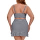 thumbnail image 5 of Agnes Orinda Traje de Baño de Dos Piezas para Mujer Talla Grande Retro Gingham con Nudo, Cintura Alta, Push Up, Fruncido, Playa, Verano, Talla 4X, Gris, 5 of 9
