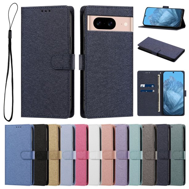 Cartera para Google Pixel 8A con Bolsillo de Tarjetas, Azul Marino