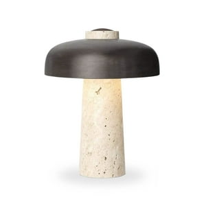 Santú Home & Deco - Lampara Led Negro De Piedra Travertino