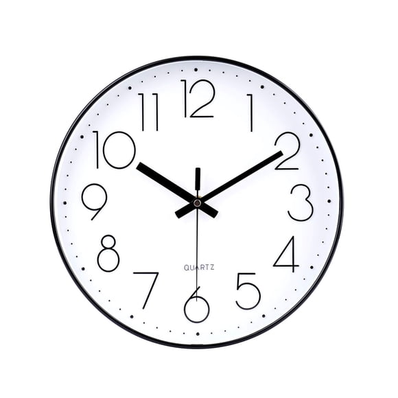 Reloj de pared moderno jomparis de 30 cm, silencioso, no hace tictac, negro