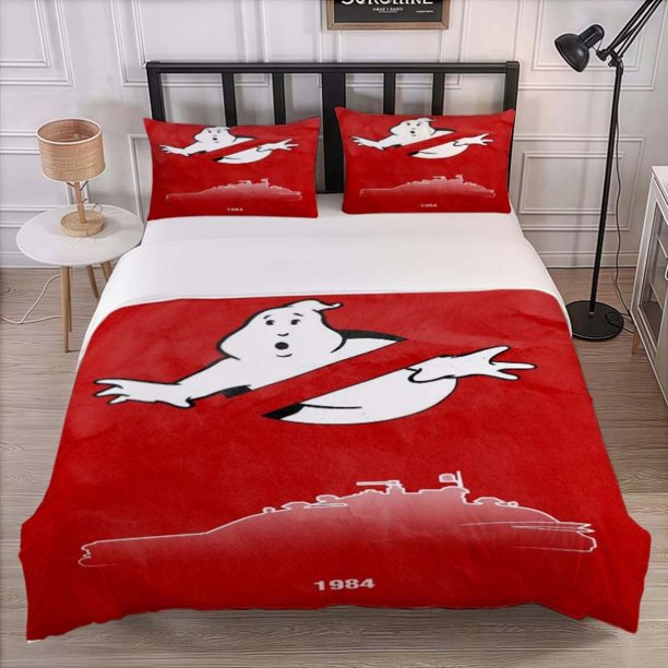3pcs 1984 Classic Ghostbusters Logo Pattern Three-Piece Set Soft And Comfortable Bedding Set Suitable for All Seasons