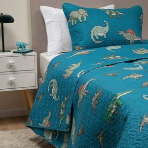 Atlas - Cubrecama Cobertor Quilt Dinosaurio 1,5 Plaza