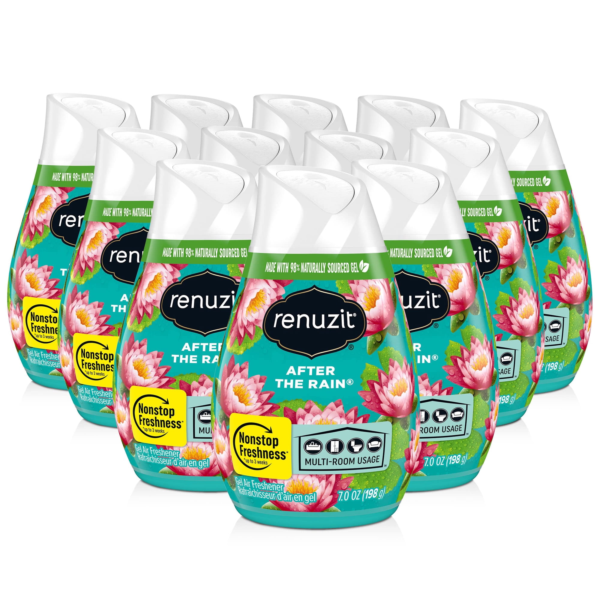 Renuzit - Ambientador Gel Ajustable Para Después De La Lluvia 200 Ml X 12