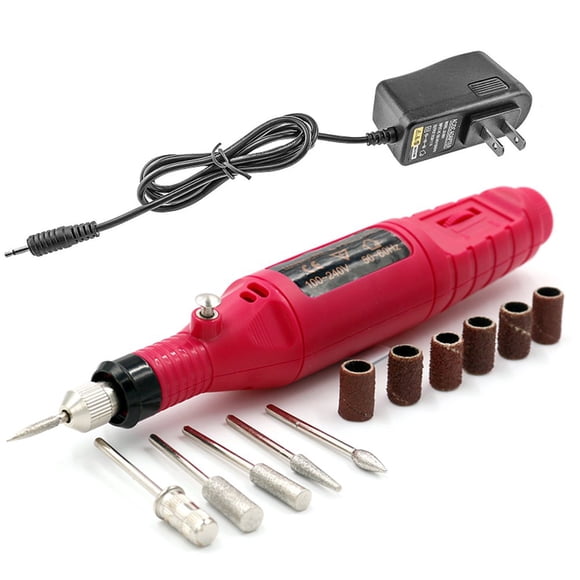 Taladro Eléctrico Rosa Pinkiou para Manicura – Kit Portátil 100‑240 V