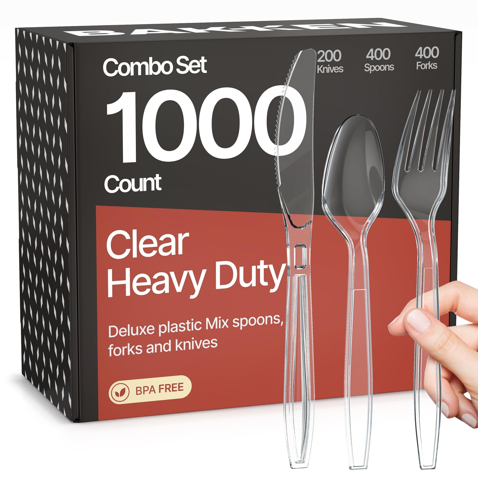 Set De Cubiertos Bakkenmaster De 1000 Piezas, Transparente, Libre De Bpa