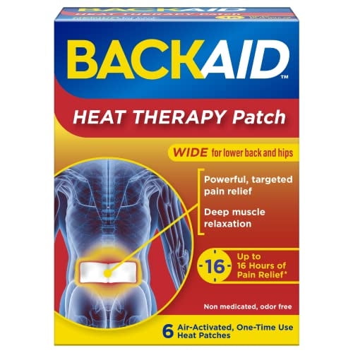 Parche de terapia térmica para espalda para dolor lumbar y de cadera, 6 unidades