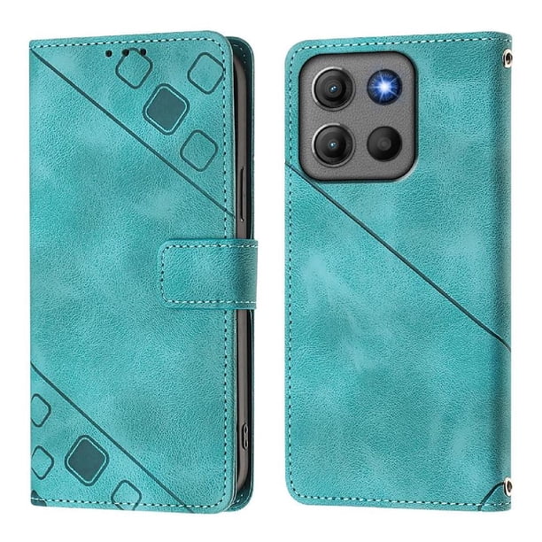 Funda Cartera para Motorola Moto G15 Power con Soporte y Ranuras, Resistente a Golpes y Rayones Verde