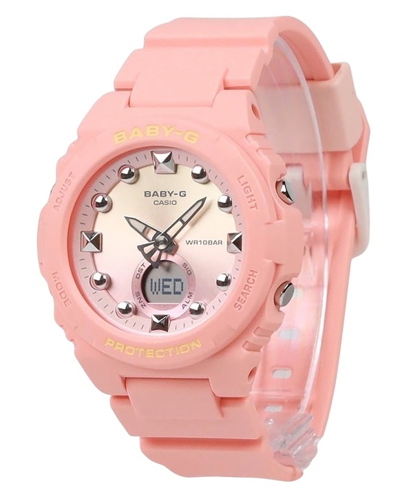 Reloj Casio Baby-G Analog Digital Resin Strap Pink Dial Quartz Bga-320-4A1 100M Women'S Watch