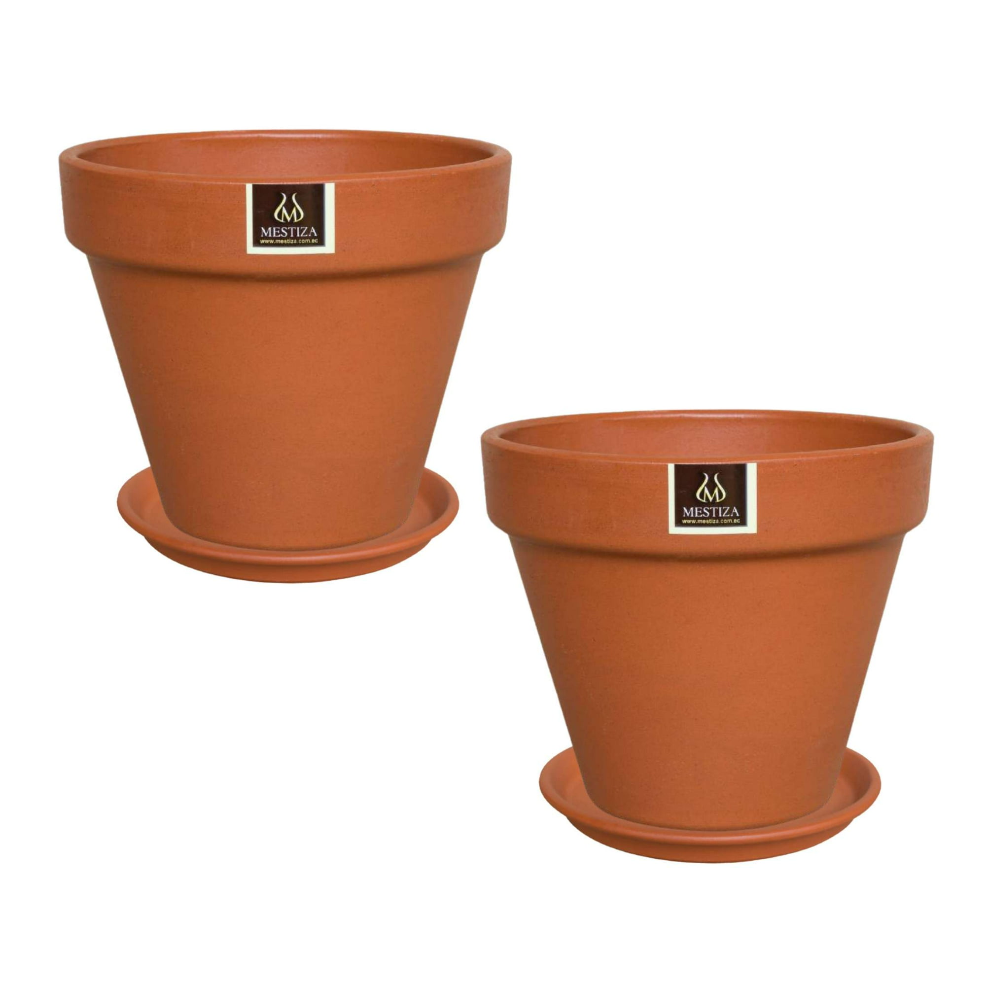 Pottery - Set De 2 Maceta Kony 24cm Terracota Y Sus Platos