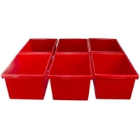 Contenedor De Almacenamiento Storex Paquete De 6 Organizadores Plásticos Rojos De 21L
