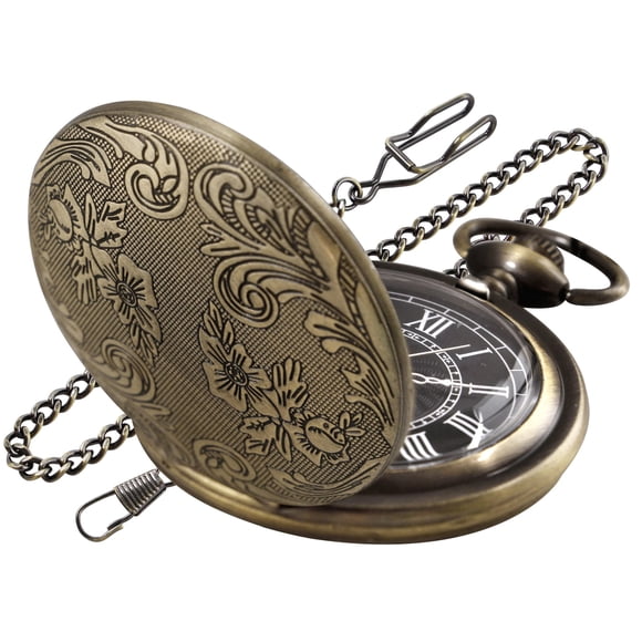 Reloj Realpoo de 46 mm con cuarzo, bronce tallado y cadena