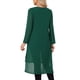 thumbnail image 3 of INSPIRE CHIC Blusas de Mujer con Cuello Redondo de Chifón, Camisas Asimétricas Sueltas de Manga Larga con Abertura Lateral, Talla L, Verde Oscuro, 3 of 6