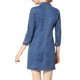 thumbnail image 3 of INSPIRE CHIC Vestido de Mezclilla para Mujer con Mangas 3/4, Botones y Mini Vestido Camisero de Jean Talla S Azul Claro, 3 of 8
