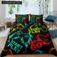 thumbnail image 1 of 2/3 Pcs Gamer Duvet Cover Kids Boys Girls Colorful Bedding Set Game Quilt Cover Gamepad Polyester Comforter Cover Bed Sheets, 1 of 5